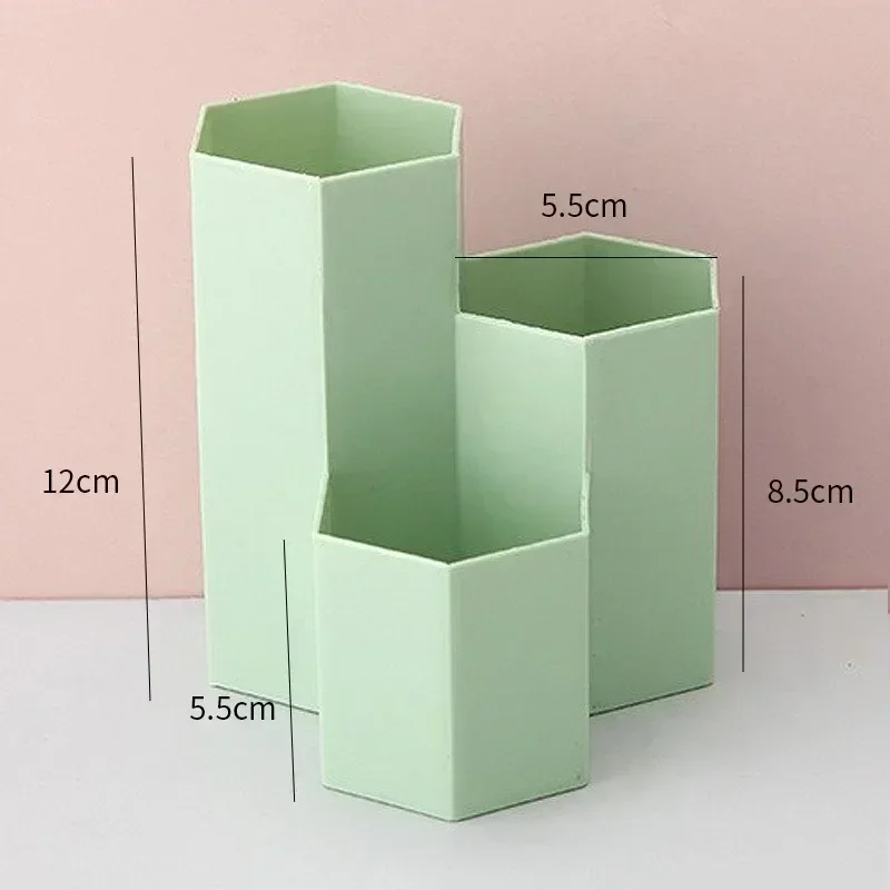 Pen Holder Desk Organizer Pen and Brush Holder Desk Storage Rack Simple Transparent Frosted Honeycomb Pen Holder Large Capacity Multi-functional Desk Stationery Storage Box Office Accessories