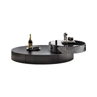Tables basses de luxe italiennes moderne haut de gamme en acier inoxydable Table basse centrale ovale en verre meubles de maison Escritorios FYCT 6