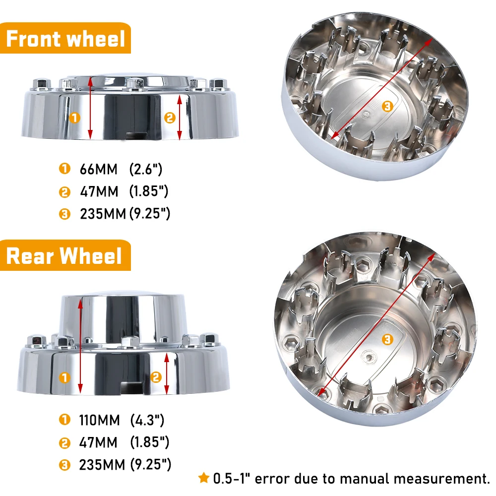 Pair Of New Front Alcoa-Style Wheel Center Caps For 2011-2017 Dodge Ram 3500 Dually