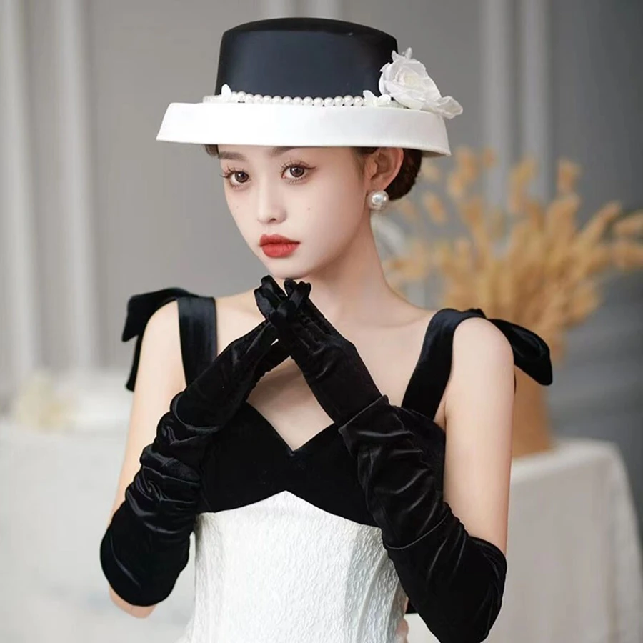 White Black women hats Hair accessories White Flower Facinators hats for women