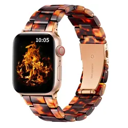 Elegant Resin Strap for Smartwatch Fashion Wristband (Grey Flower)