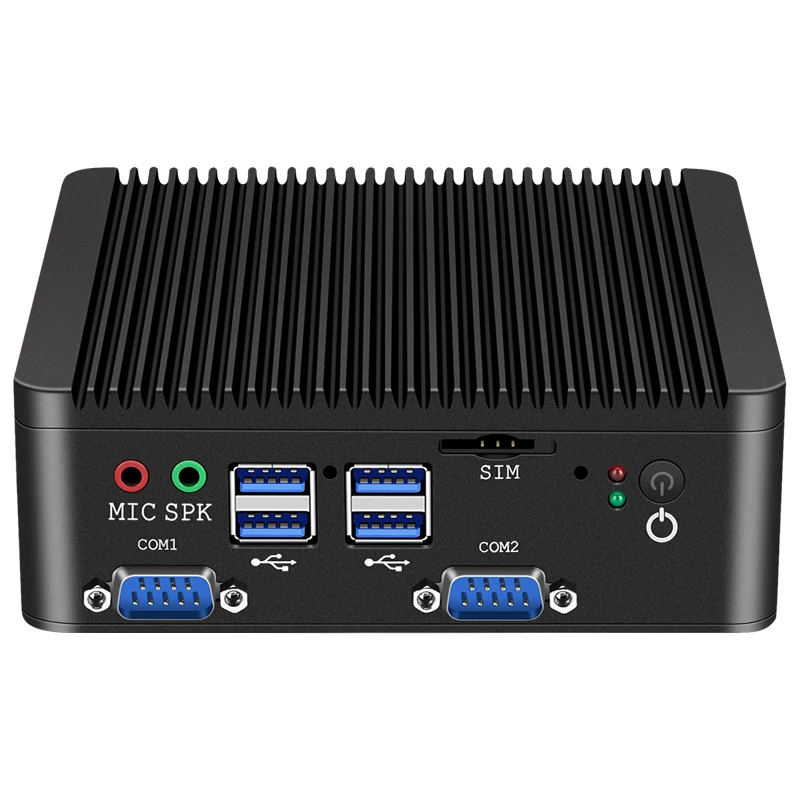 산업용 팬리스 미니 PC, 셀러론 J4125 쿼드코어, N4000, 2 LAN, 4 COM RS485 데스크탑 컴퓨터, 윈도우 10 프로 리눅스 와이파이 미니PC