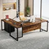 70.8-Inch Executive Desk with File Cabinet, Large L Shaped Computer Desk with Storage Cabinet, L Shaped Desk with Drawer Cabinet 3