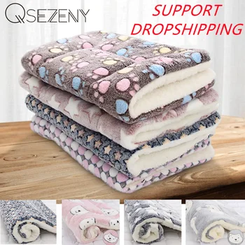 Soft Flannel Thickened Pet Soft Fleece Pad Pet Blanket Bed Mat For Puppy Dog Cat Sofa Cushion Home Rug Keep Warm Sleeping Cover 1