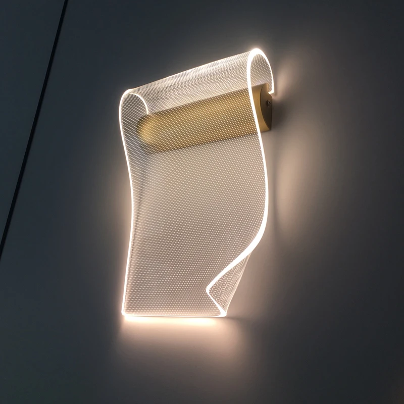 

LED Wall Sconce For Bedroom Modern Gold Home Decoration Lamp Living Room Luxury Acrylic Indoor Creative Design Light Fixture