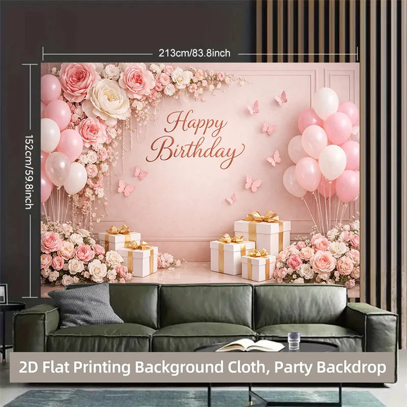 1 Stück 2D-Hintergrundstoff, Polyester-Hintergrundstoff für Geburtstagsfeiern, Partybanner – Detail 3