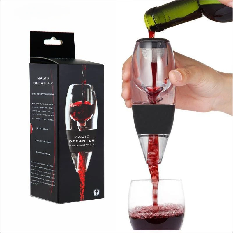 

Magic Luxury Unique Sediment Filter Wine Decanter Built-In Aerator Pourer Wine Aerator