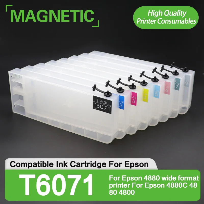 

Картриджи магнитные совместимые с Epson 4880, 8 цветов, для широкоформатных принтеров Epson 4880C 4880 4800