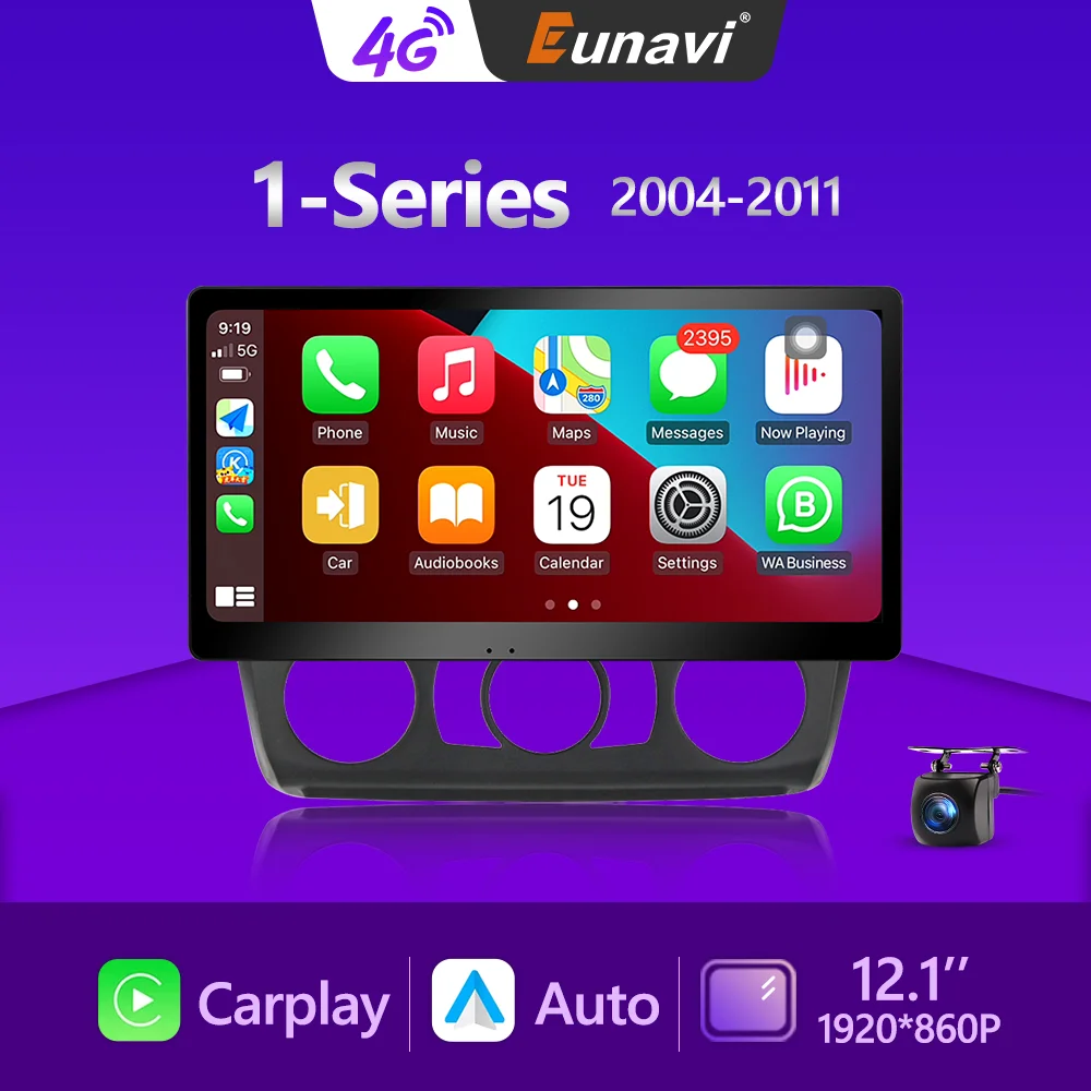 Eunavi 2 Din Android авто радио для BMW 1 серии E88 E82 E81 E87 2004-2011 Автомобильный мультимедийный