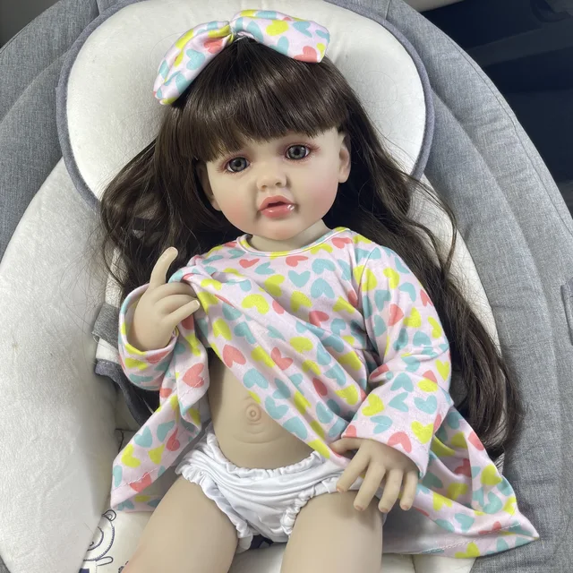 MRB 22Inch 55CM Full Silicone Vinyl Reborn Baby Doll Betty Lifelike Girl Princess Toddler Bebe Doll Birthday Christmas Gift 1