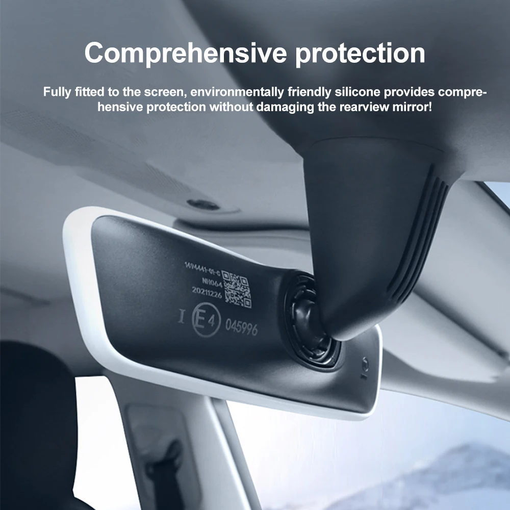 Silicone Rubber Rear View Mirror Protector Frame For Tesla Model 3 Y Interior Accessories Rearview Mirror Protector Trim rearview mirror protector