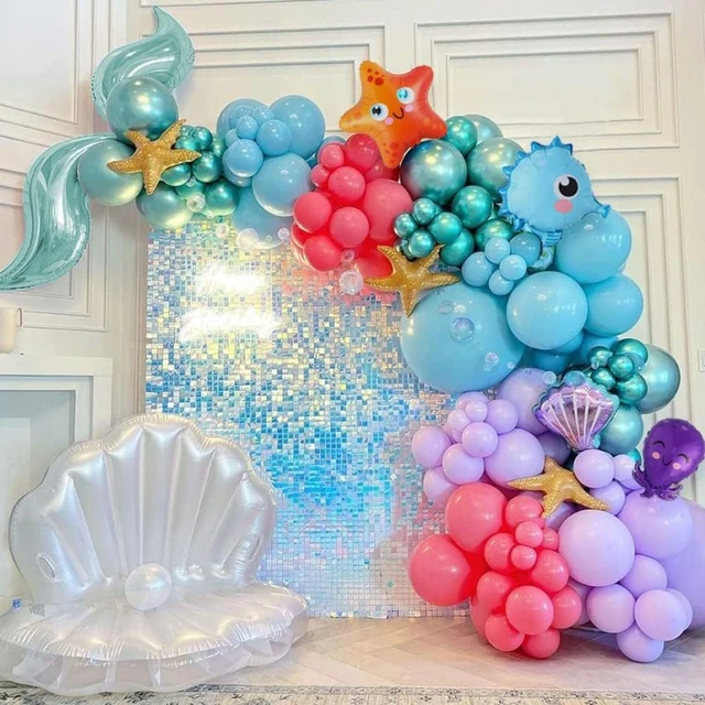 Mermaid Tail Balloon Garland Arch, Birthday Party Decorations