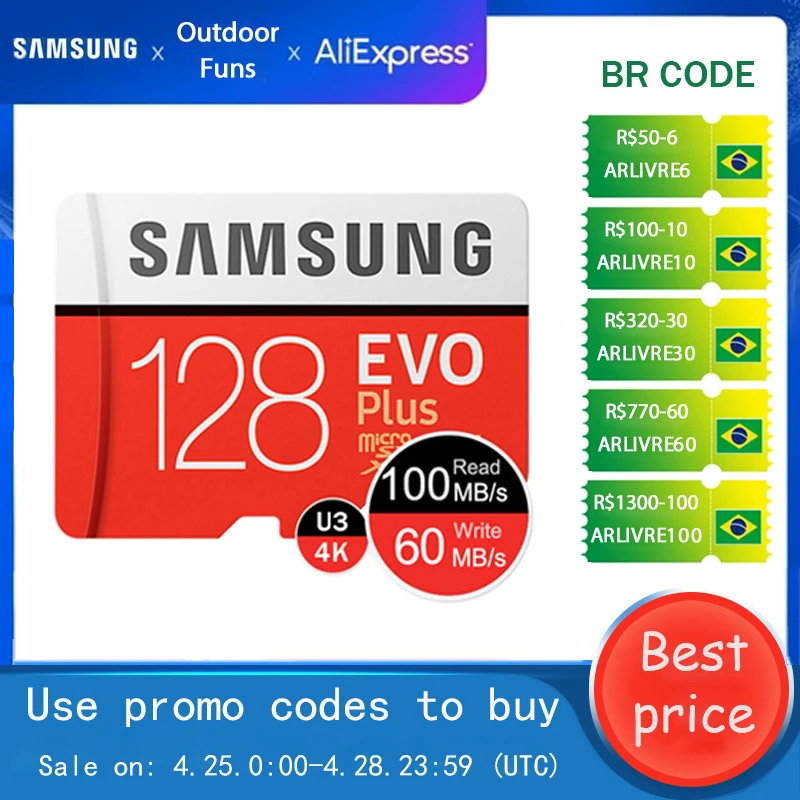 SAMSUNG Micro SD Card EVO Plus Flash Memory Card 128GB 64GB 256GB 512GB 32GB 8GB Class 10 UHS-I High Speed Microsd TF Card 6