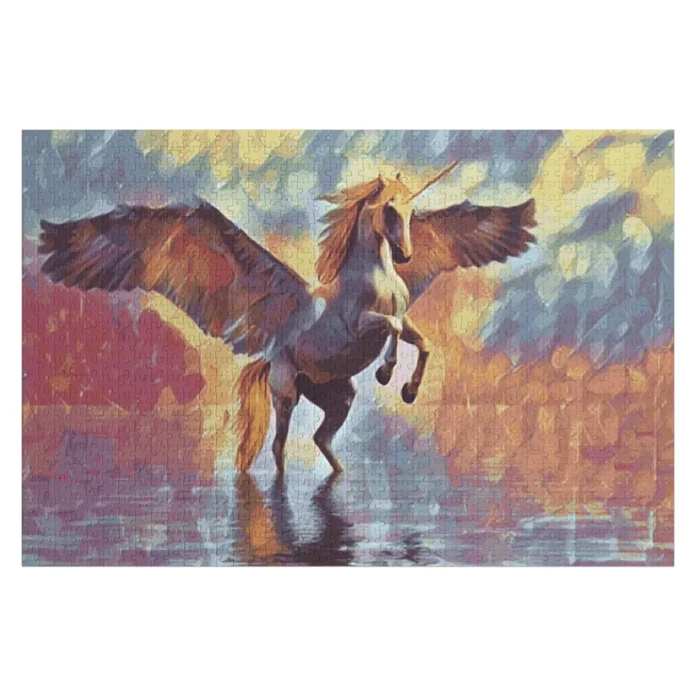 

Pastel Unicorn - Large wings Jigsaw Puzzle Wooden Decor Paintings Personalised Name Game Children Puzzle