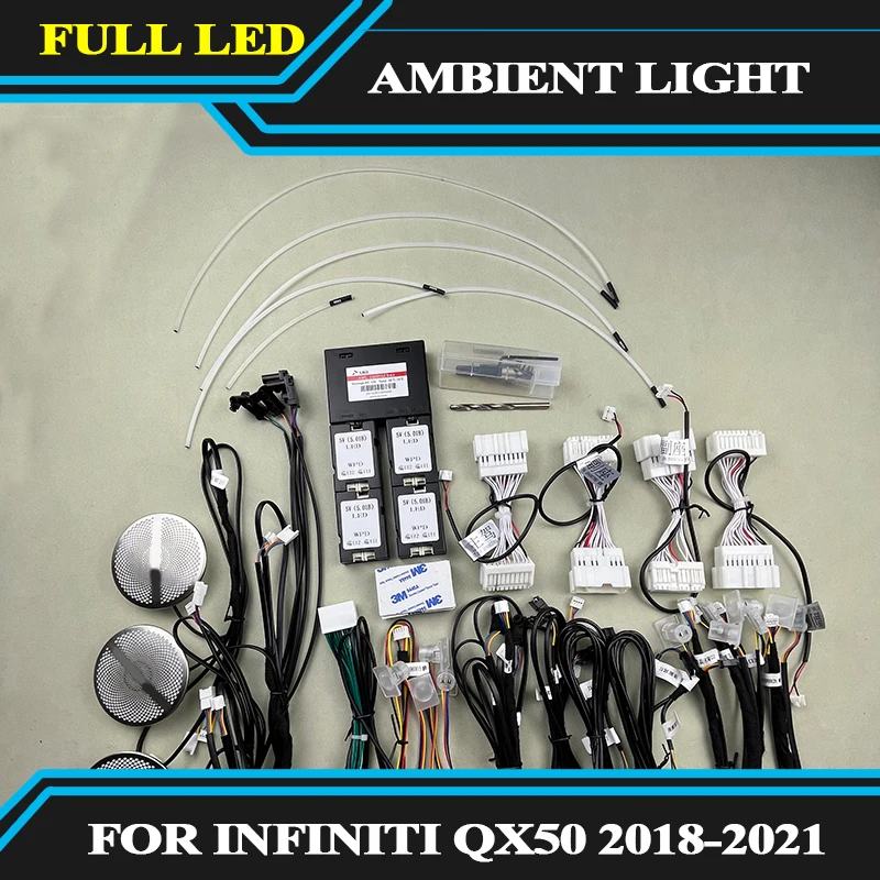 

Led Ambient Light Fit for Infiniti QX50 2018-2021 atmosphere lamp Car App Mirror Cover Adjust Control