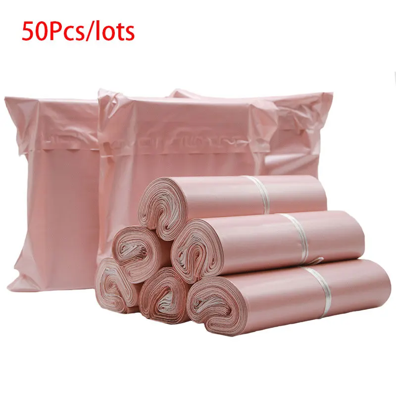

Relcheer Poly Logistics Packaging Bag Waterproof Self-adhesive Clothes Express Pouch Rose Gold Mailing Storage Courier Parcel