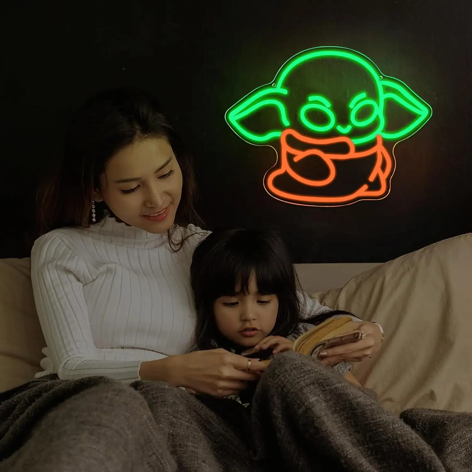 Baby Alien Neon Sign Alien Decoration Green Glow Sign Bedroom Living Room Men's Cave Party Birthday Wall Decoration