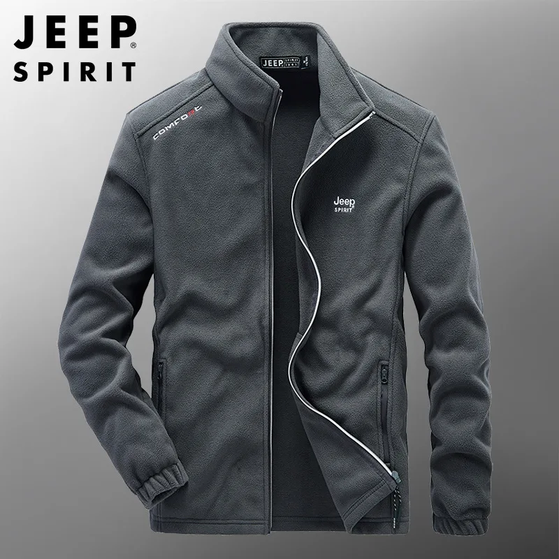 JEEP SPIRIT men outdoor jacket fleece jacket thickened autumn and winter sports windproof fleece liner cardigan clothes 4
