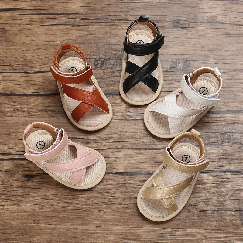 

Сандалии детские из ПУ кожи, Нескользящие, мягкая подошва, обувь для первых шагов, летняя обувь для малышей, мальчиков и девочек