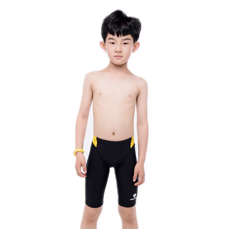 Boys Sharkskin Swim Trunks for Swimming Diving men swimming trunks