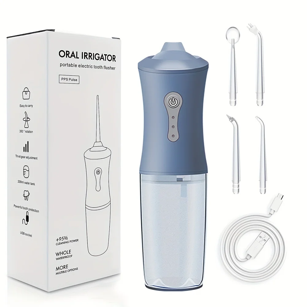 4 In 1 Water Flosser For Teeth, Cordless Water Flossers Irrigator With DIY Mode 4 Jet Tips, Tooth Flosser, Portable And Recharg