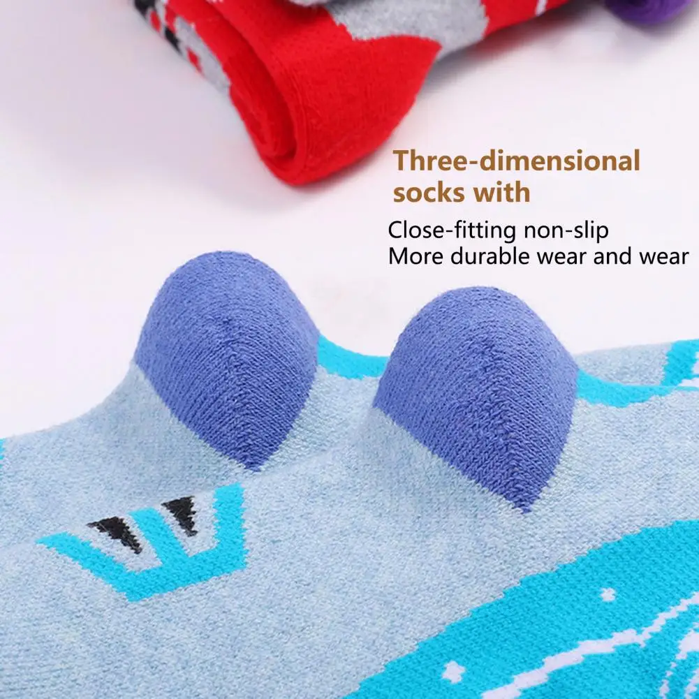 1 Pair Christmas Snow Socks High Elastic Antifriction Non-Slip Cuff Kids Ski Socks Winter Warm Thermal Snow for Winter