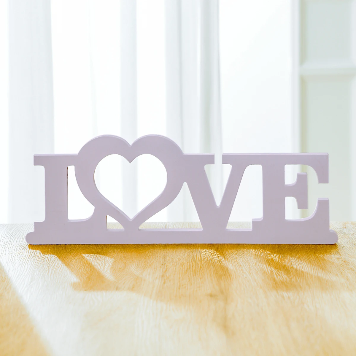 1PC, a creative and simple white heart-shaped decorative item, a white snowflake board material home desktop decorative item