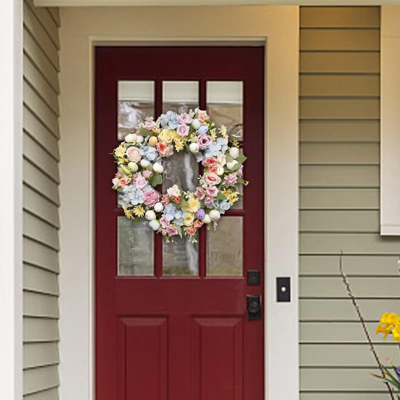 Artificial Easter Wreath Garland Front Door Wreath Spring Door Wreath for Front Door Celebration Garden Indoor Outdoor Festivals