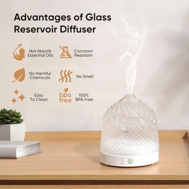 Glass Fragrance Diffuser Colour LED Light Home Humidifier And Scent Diffuser Electric Ultrasonic Office Aroma Diffuser For Hotel 4