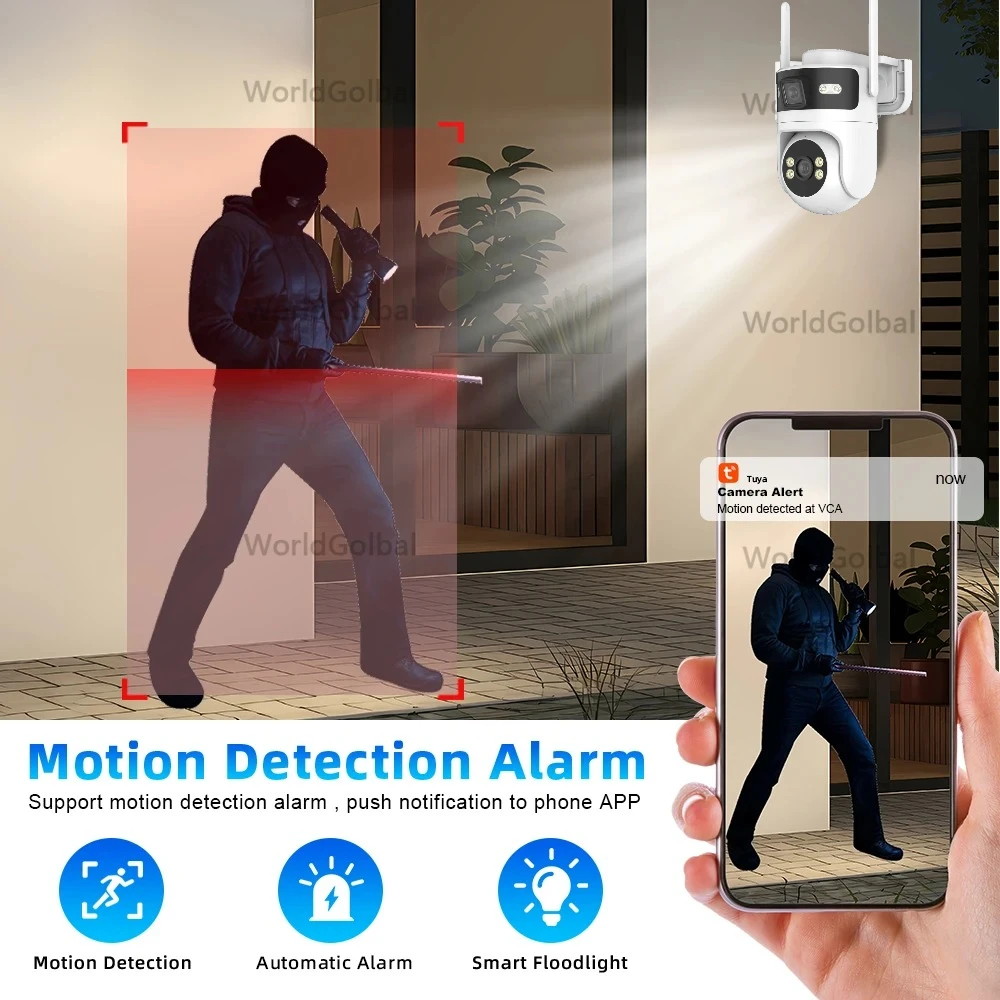 Tuya 5K 10MP WIFI Camera Outdoor PTZ Dual Lens 8MP AI Motion Automatic Tracking CCTV Security Intelligent IP67 Monitoring TUYA 2