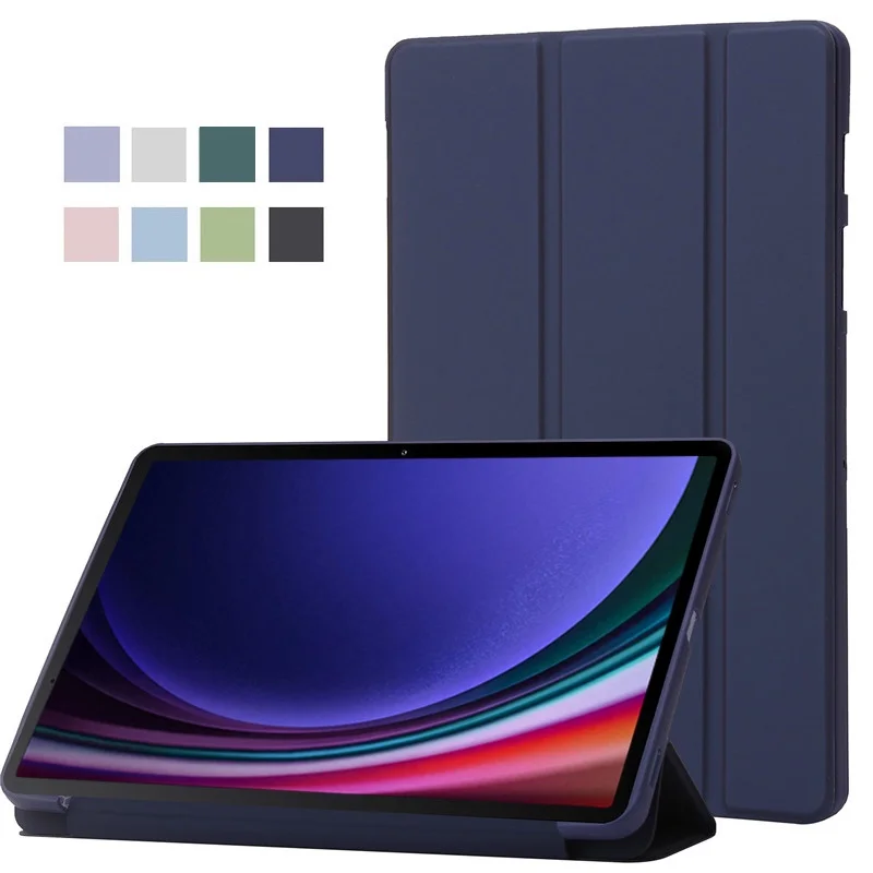 

For Samsung Tab S9 Case 11 Inch Trifold PU Leaher Soft Back Stand Case for Galaxy Tab S9 S8 S7 Tab A8 S6 Lite Case + Gift Pen