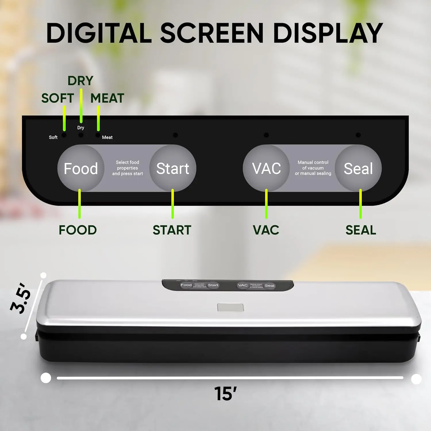 Vacuum Sealer Machine Strong Fast Compact Food Sealer for Multi Food Storage 5 Modes Vacuum Sealing Machine with 5 Bags