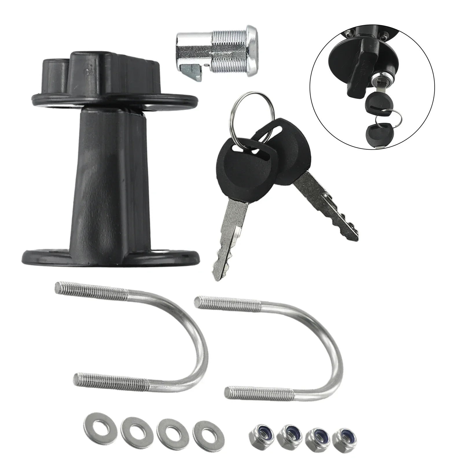 Indoor Lock With Key 1 Set Accessories Bracket Holder Fastener Metal Plastic Replacements