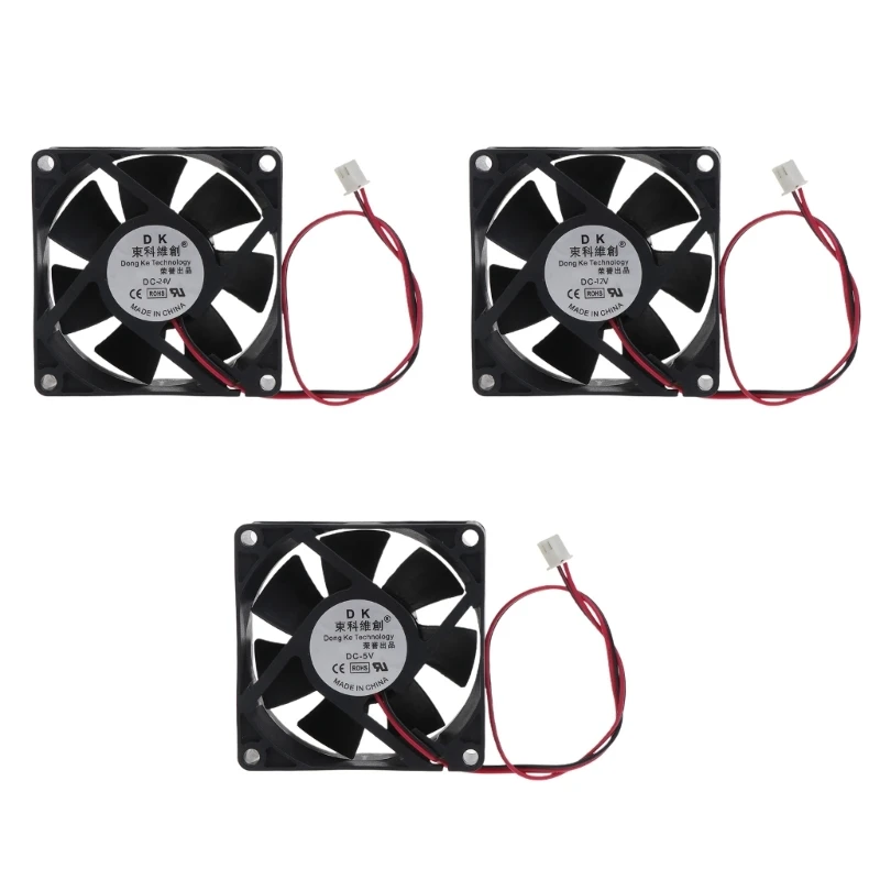 

for DC Brushless Cooling Fan 70mm XH2.54 2P Dual Ball Bearing PC for Case Server Dropship