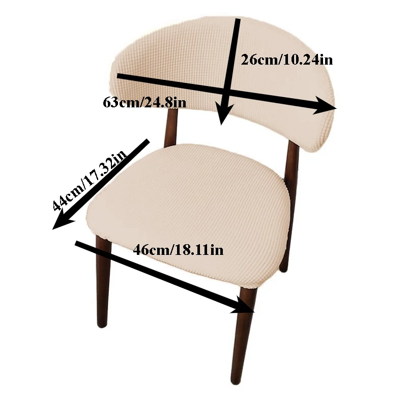 Set of Stretch Split Polar Fleece Chair Covers - Solid Color Dining Room Chair Protectors