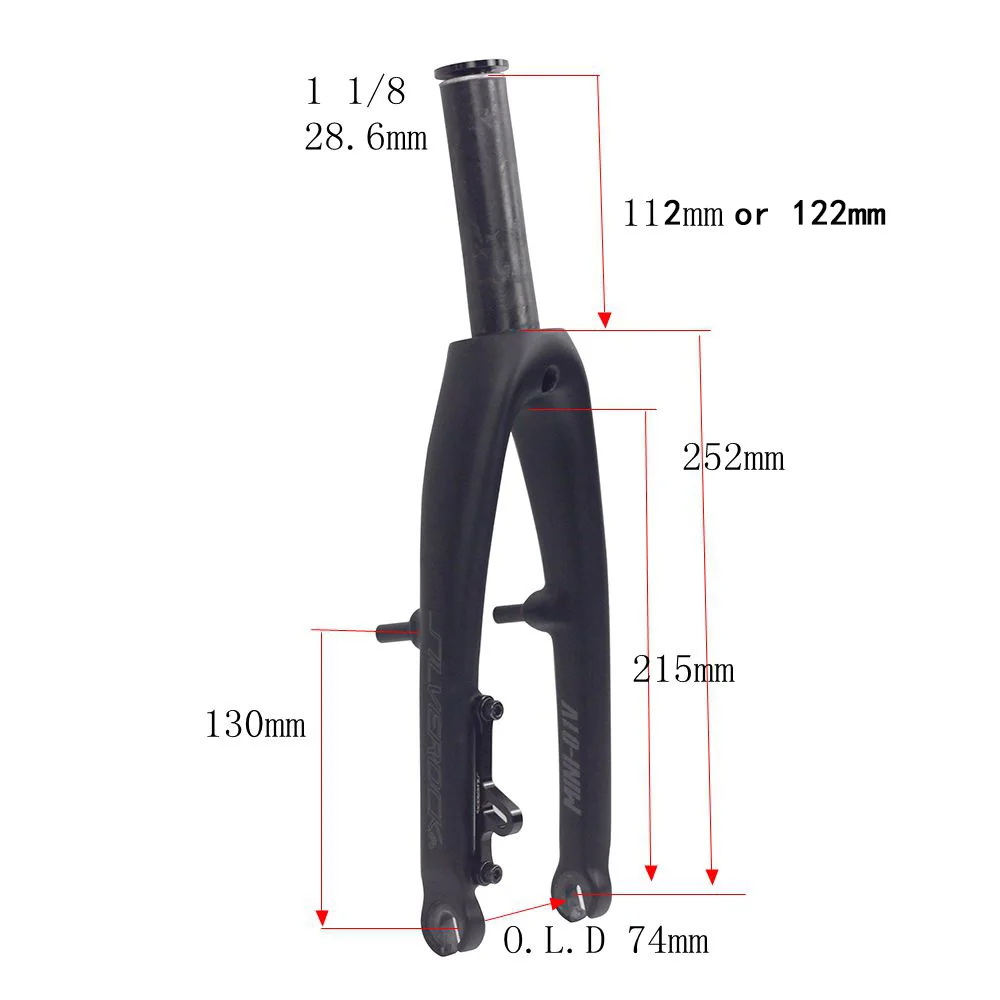 SILVEROCK Carbon-Gabel 16 Zoll Plus 305 349 Felgensattelbremse 74 mm für Gust Zephyr K3 Boardwalk D5 Airspeed Link Faltrad – Detail 6