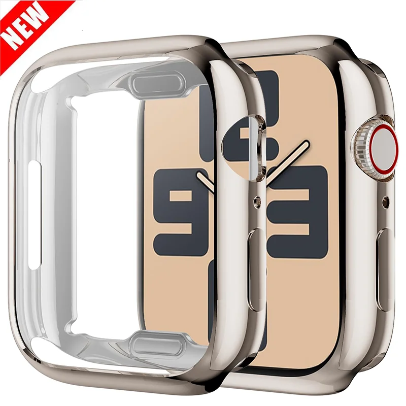 Cover In Tpu Per Apple Watch Case Series 9 8 7 6 5 4 3 Se 41Mm 45Mm Proteggi Schermo Per Apple Watch Band Accessori