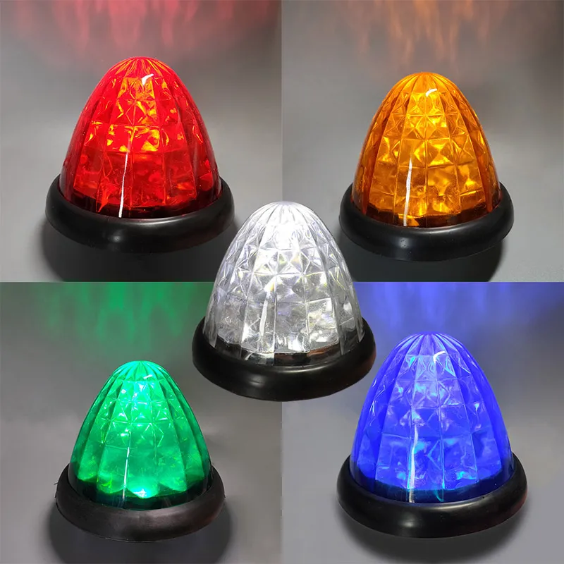 24V 16LED Car Emergency Alarm Light Conical Tail Turn Signal Lamp Warning Tailight Bulbs For RV Truck Clearance Lights