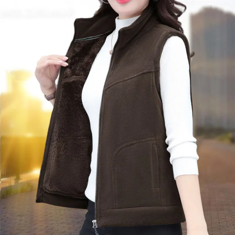 Повсякденний флісовий жилет унісекс Внутрішній одяг Теплий комір Весна Осінь Зима Поліефірне волокно Зручний стиль для відпочинку Застібка-блискавка
