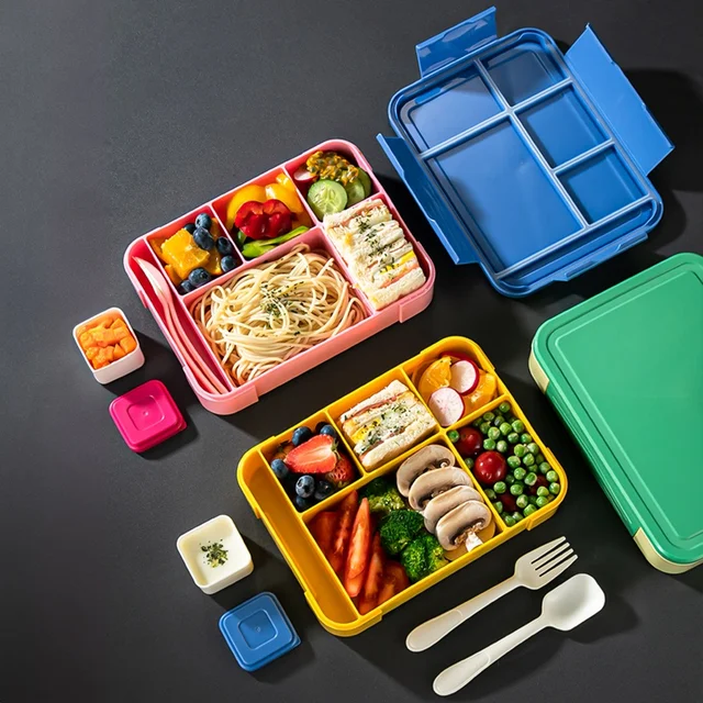 Boîte à Déjeuner En Plastique à 3 Compartiments Avec Poignée Pour Enfants, Adultes, étudiants, Employés De Bureau, école, Pique-nique, Matériau De Qualité Alimentaire, Capacité De 1000 Ml (vert Matcha