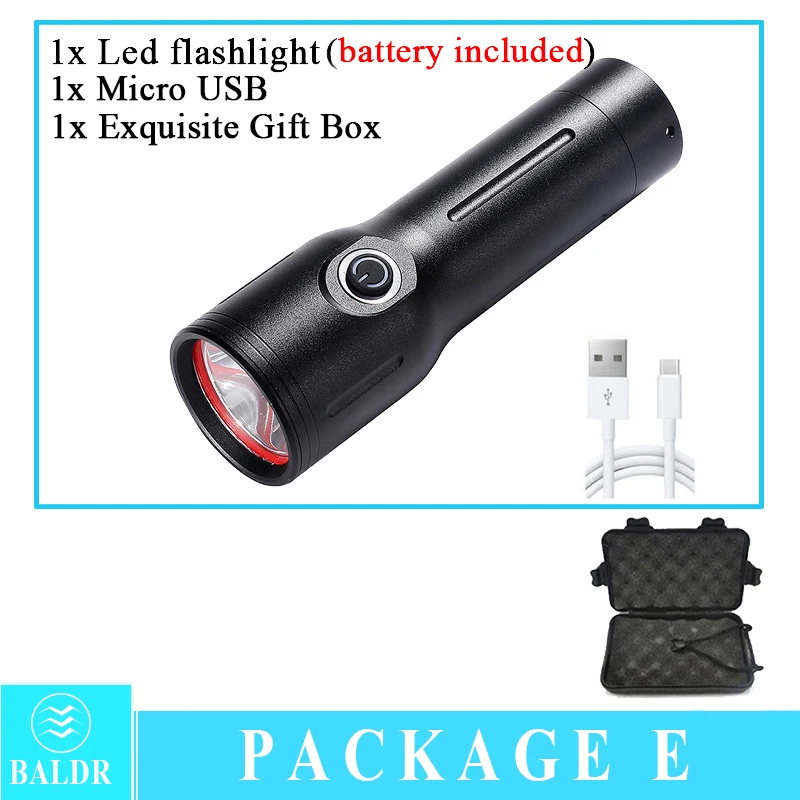imalent flashlights BALDR New Super Bright T40 LED Flashlight Powerbank 5 Modes USB Rechargeable Flash Light 3 Colors Portable 26650 Torch Lighter hyper tough torch Flashlights