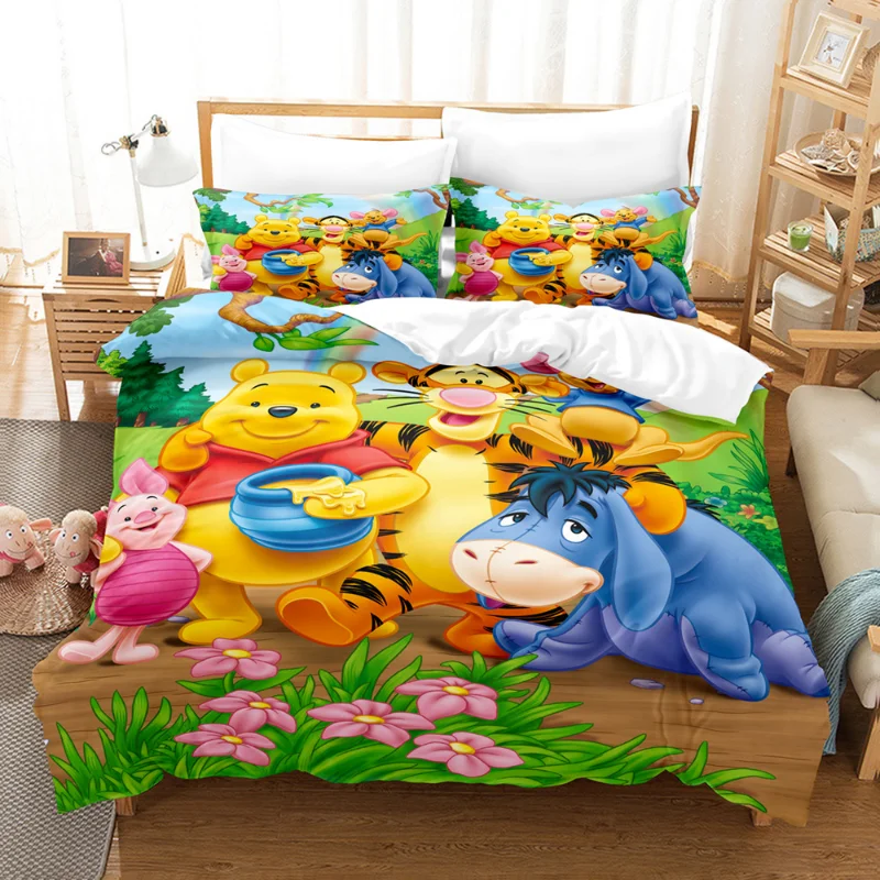 thumbnail image 1 of Juego de ropa de cama de Disney Eeyore, funda de edredón, oso de dibujos animados, Cosplay, funda de almohada, Spead, dormitorio, traje de cama, regalo para niños, 1 of 4