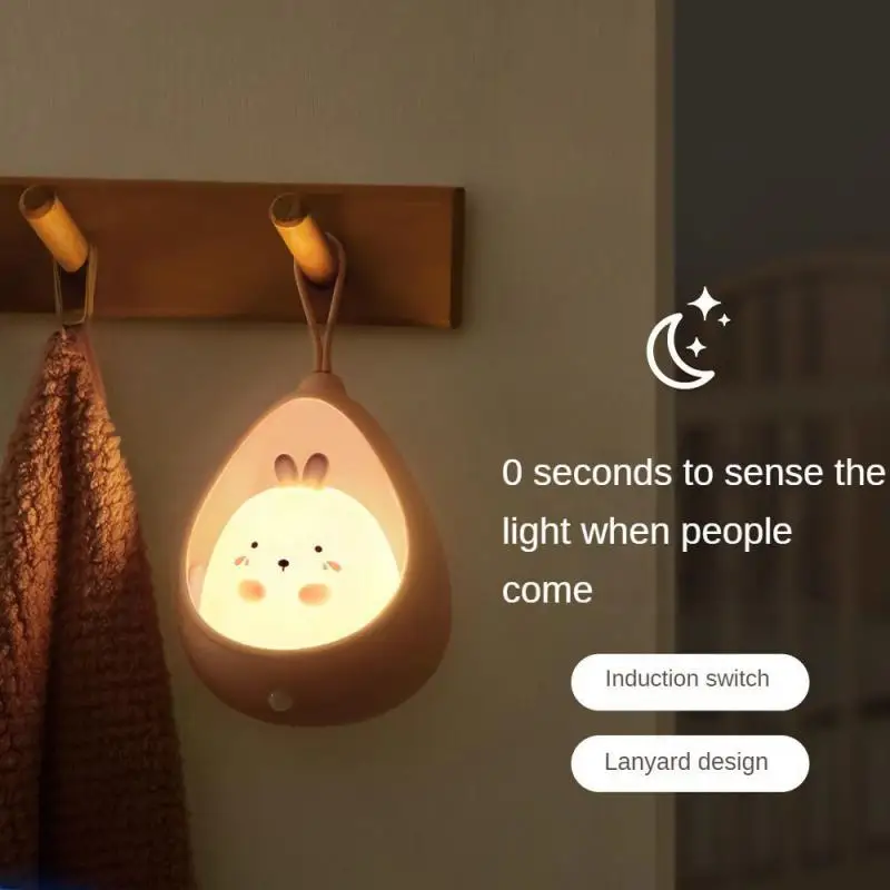 

Новая светодиодная лампочка, Индукционная лампочка для тела человека, Usb-зарядка, украшение для дома, прикроватная креативная подвеска, силиконовая настенная лампочка