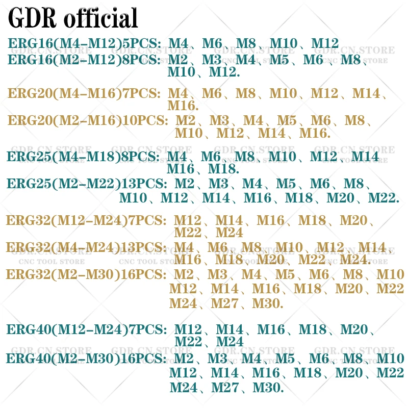 GDR EGR tapping chuck collet ERG16-ERG40 square tapping chuck holder collet chuck holder