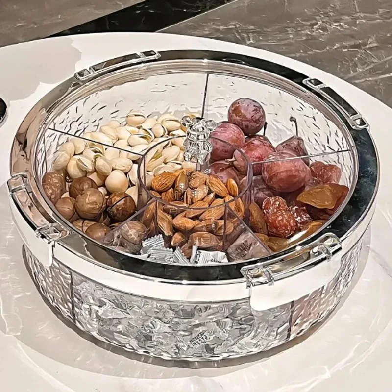 Deluxe Multi-Compartment Snack Serving Tray with Lid