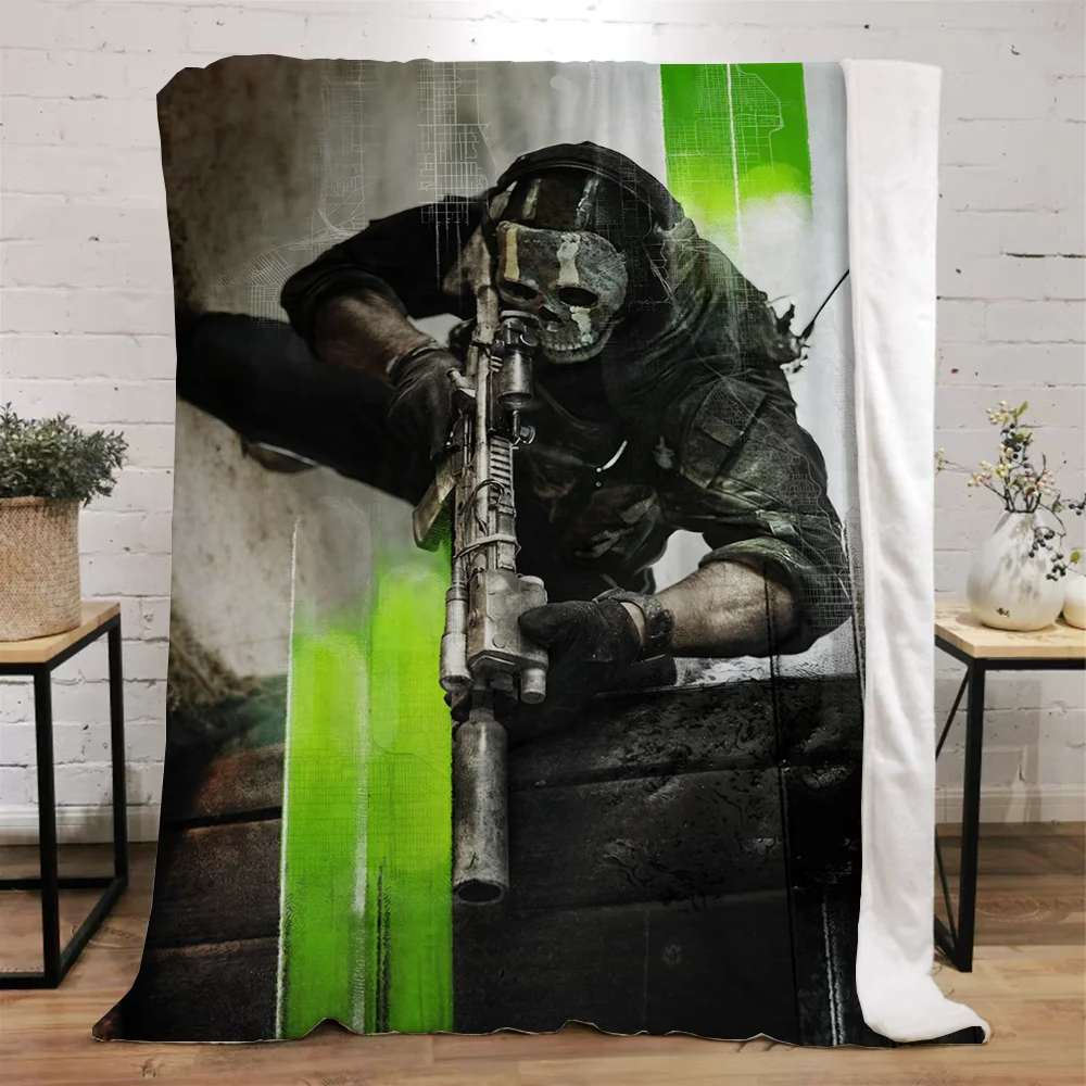 Call of Duty Picnic Throw Blanket for Sofa Luxury Bedding Custom Blankets King Size Fluffy Plaid Home Interior Beach Towel Knee 3