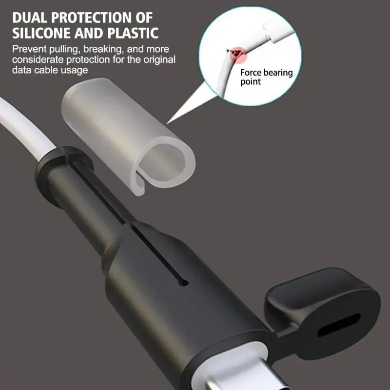 Cable Protector Cable Wire Protector Charger Protective Cover Charger Protector Charger Protective Case Silicone Charger Cable Winder Protector USB Type C Anti-break Protective Sleeve iPhone 15 Samsung Xiaomi Huawei Cord Cover