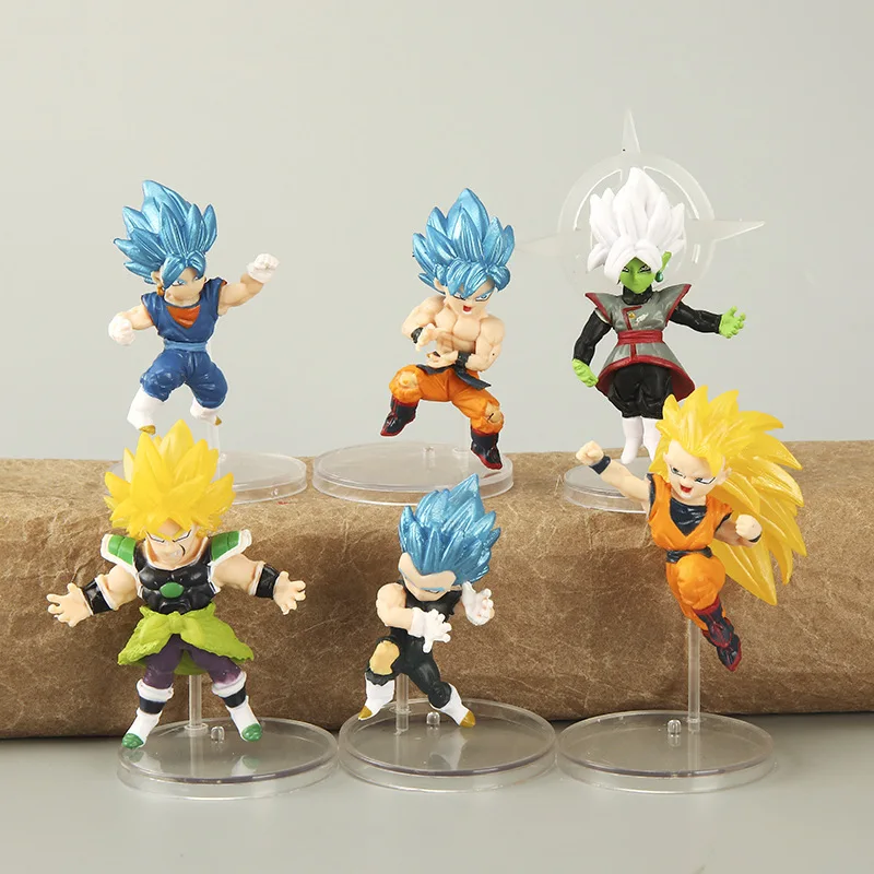 

6Pcs/Set Dragon Ball Ornament Doll Son Goku Vegeta Figurine PVC Action Figures GK Model Statue Decor Toys Kids Christmas Gift