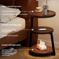Table de chevet moderne en bois, meuble de chambre à coucher, 2 tiroirs, rangement, espace de charge USB, meuble de chambre à coucher gain de place 4