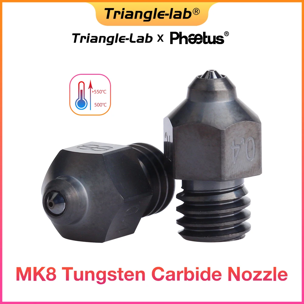 C Trianglelab Phaetus collaboration MK8 Tungsten Carbide Nozzle Super Wear-Resistance DLC coating for ENDER3 CR10 CR5 Cr6 SE